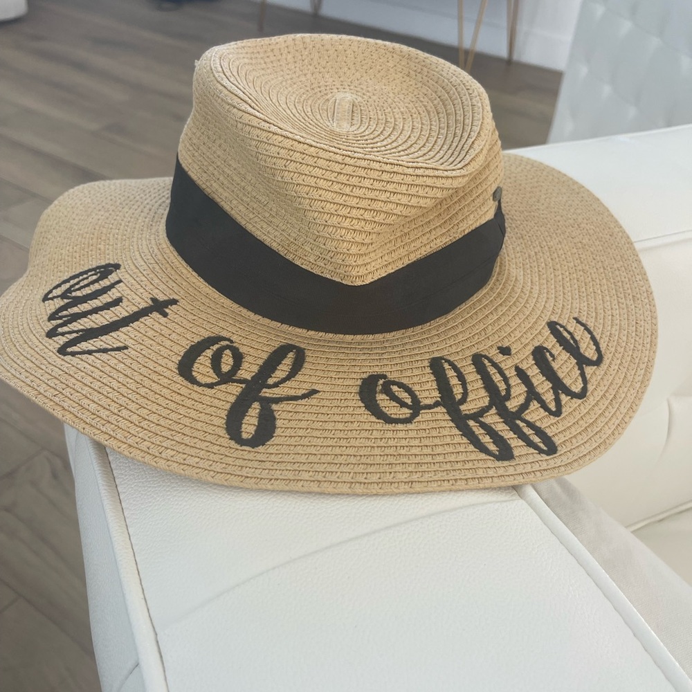 Tan Straw Hat with Black Band